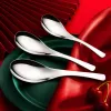 Silver stainless steel spoons, simple household table spoons, tea spoons and coffee spoons tableware set Specification image